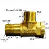 Various Types DN15 1/2" BSPP Male Female Tee 3 Ways Brass Pipe Fitting Connector Splitter Block  Home Garden