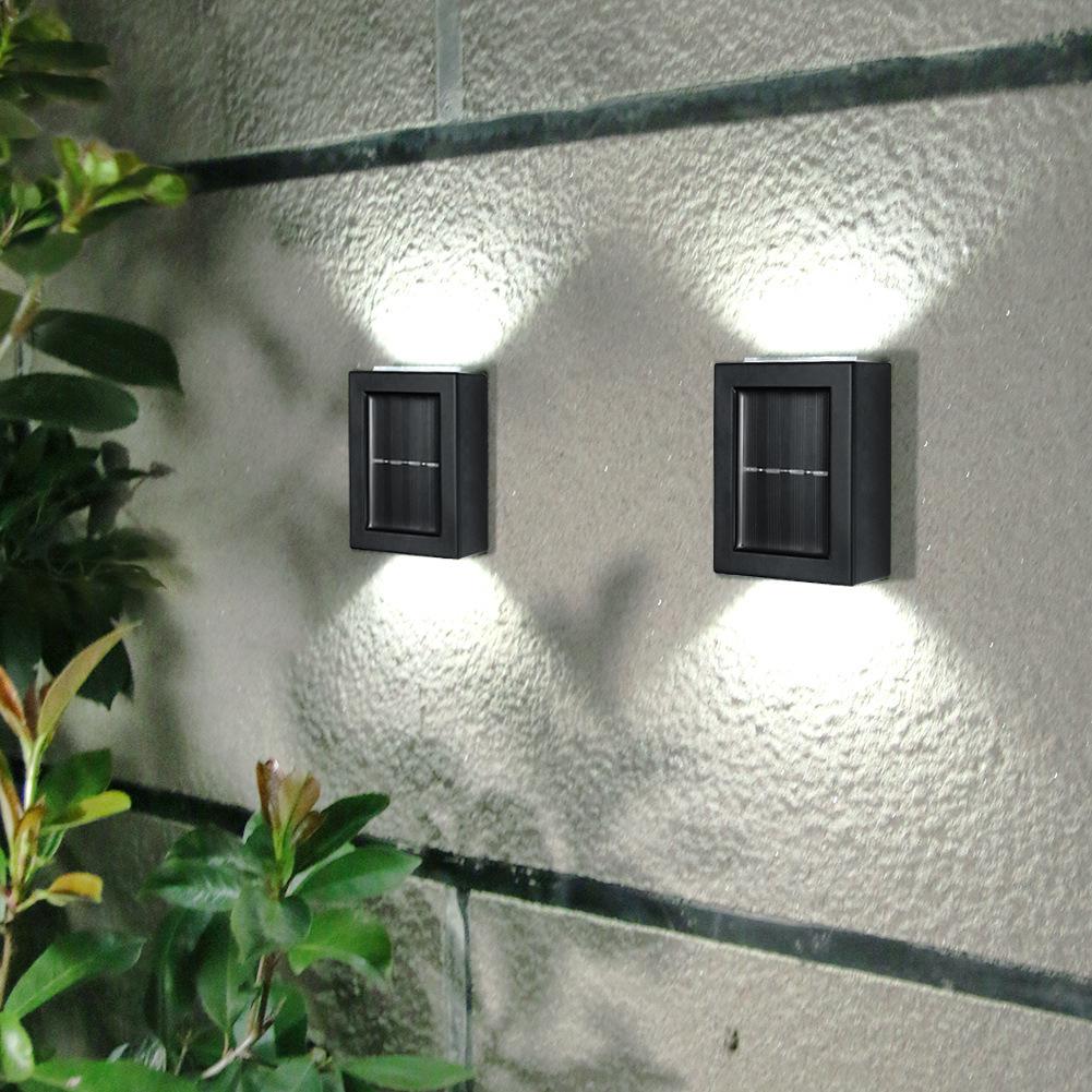 Lampă de perete decorativă solară de exterior pentru grădină și curte - Lumină de gard sus și jos