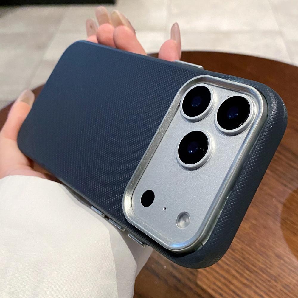 Business Fabric Texture Soft TPU Case For iPhone 17 Air 16 15 14 13 12 11 Pro Max Plus 17Pro 17Promax Luxury Retro Plating Funda