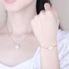 3PCS Clover Bracelet Necklace Female Earnail Set Lucky Accessories Student Accessories