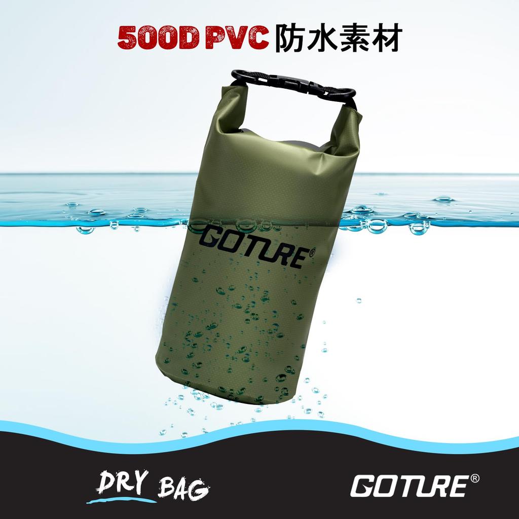 Goture 2L Waterproof Dry Bag Pool Waterproof New Waterproof Emergency Outdoors [Fully Waterproof, IPX6] Green, Bag, Bag, Material, Bag, Bag,