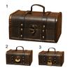 Wooden Organizer Retro Decorative Supplies Wood Vintage Pirate Treasure Chest for Photography