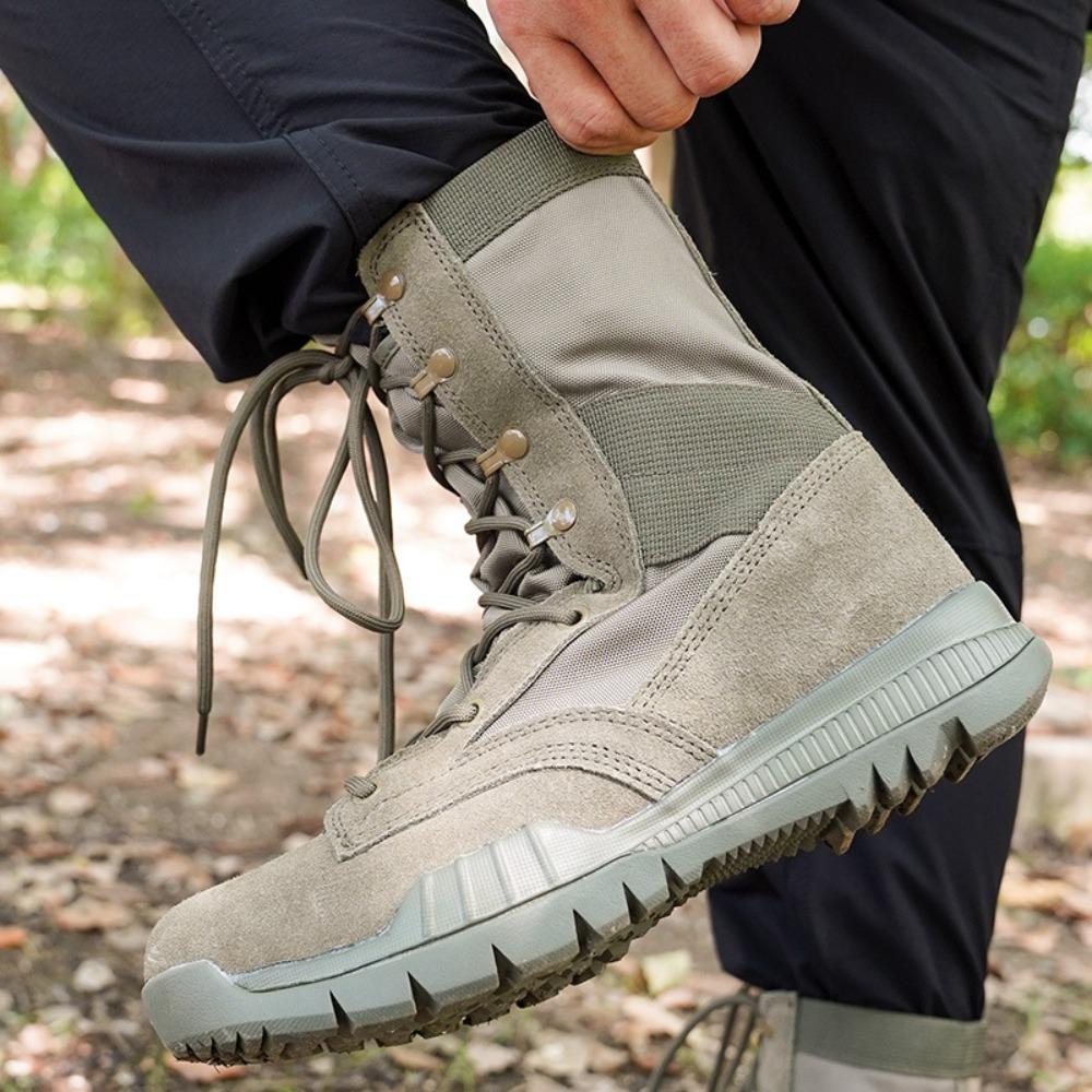 Fashion Lightweight Tactical Combat Boots Field Military Training High Top Breathable Casual Work Army Shoe Mountaineering Hiking Boots