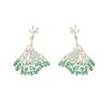 Light Luxury High-end Zircon Fan Earrings European and American Long Atmospheric Banquet Dress with Earrings