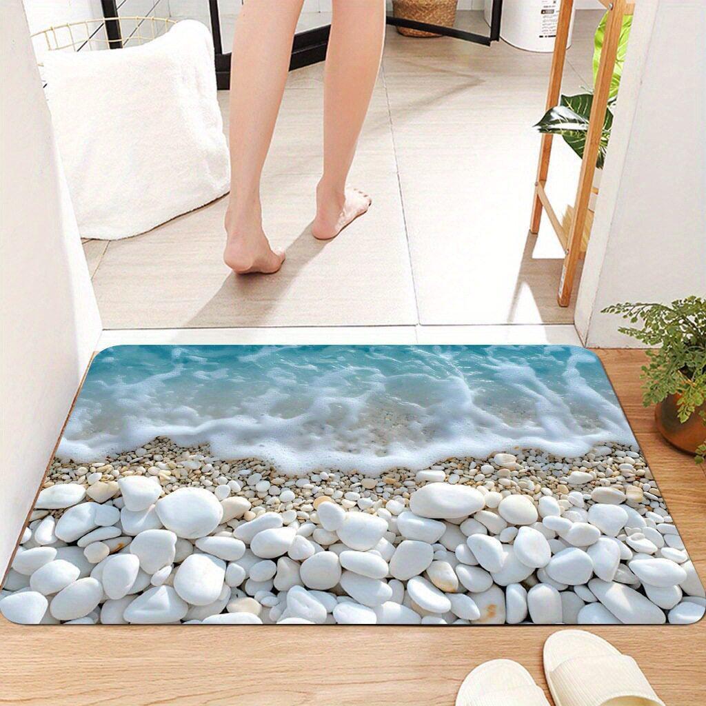 Rendering Flower Toilet Decorative Floor Mat Absorbent Bathroom Floor Mat Diatom Mud Floor Mat Absorbent Floor Mat Toilet