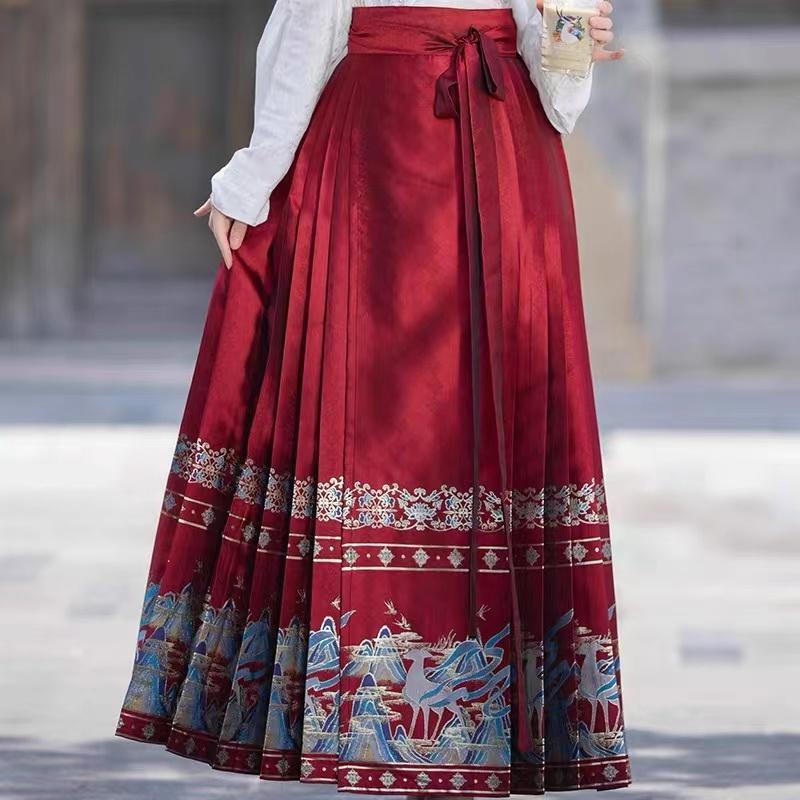 Chinese Ming Dynasty Style Hanfu Daily horse-face  Skirt Hanfu Suit