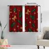 2pcs,2D Plane Printing Creative Curtains Adorable Santa Hat & Scarf Versatile Fabric (without Rod) All Seasons Ldeal for Living