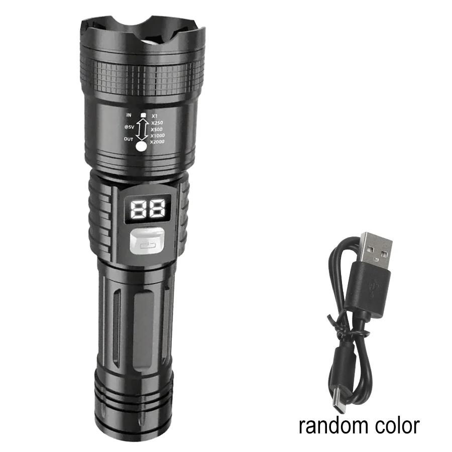 100000LM Super Bright Led Flashlights Rechargeable LED Torch Long Range Lamp for Outdoor Waterproof Camping Lantern