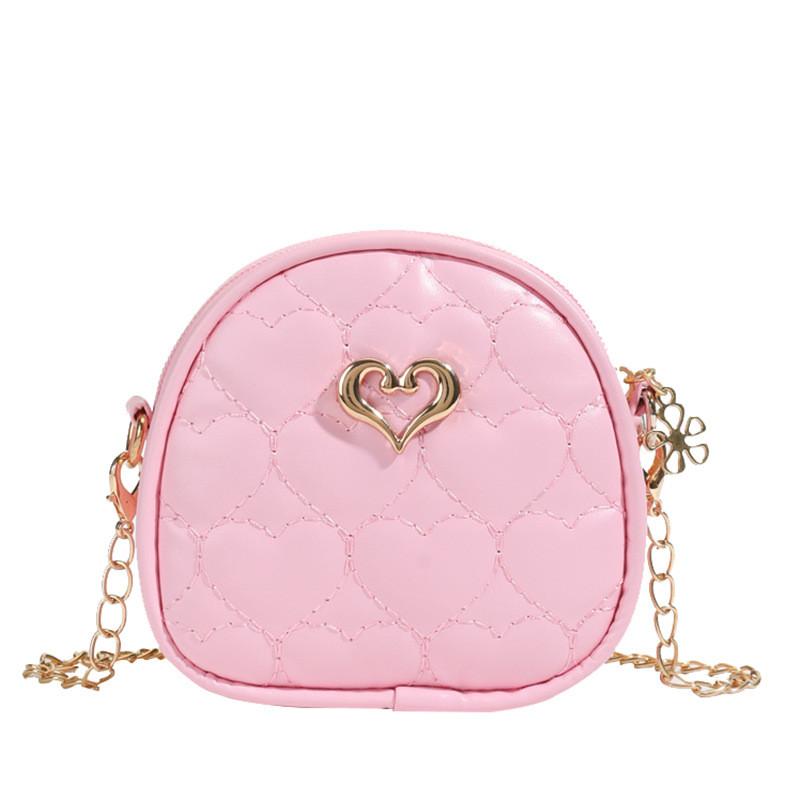 Heart Pattern Trendy Chain Kids Shoulder Bag Girl Crossbody Bag Outings Casual