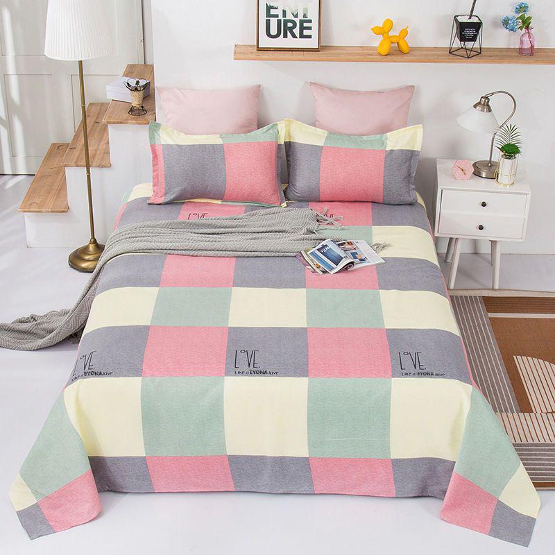 Flannel Cartoon Bed Sheet for Student Dormitory - Single/Double Bed, Free Shipping
