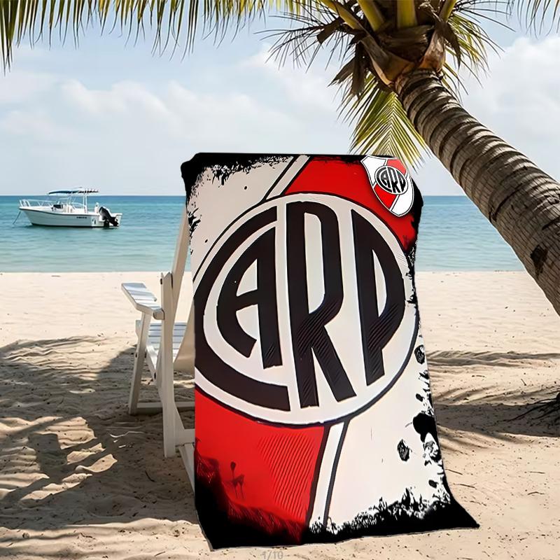 Beach Towel with Club Atlético River Plate Pattern - soft,absorbent,machine washable Lightweight&Modern,swimming,Travel Essentials