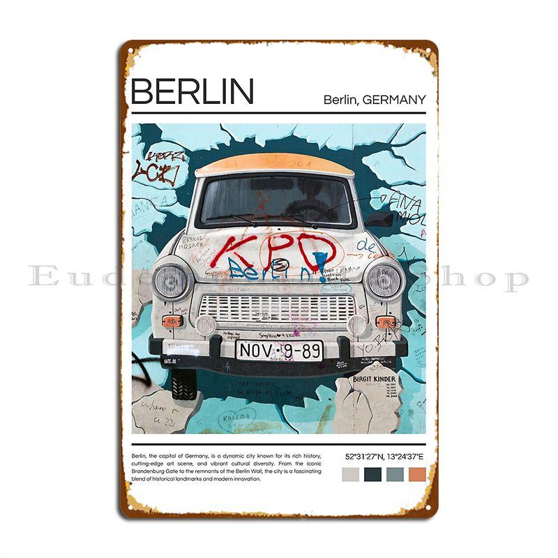 Berlin Germany Photography Metal Sign Home Garage Bar Garage Designing Tin Sign Poster