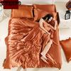 Wed Of Set Bed Fourpiece Set Pillowcase Couvre Lit Luxury Wrinkle Home Ptian Cotton Satin