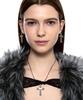 Sentiments No.475 [Silver] Knot Cross Leather Necklace
