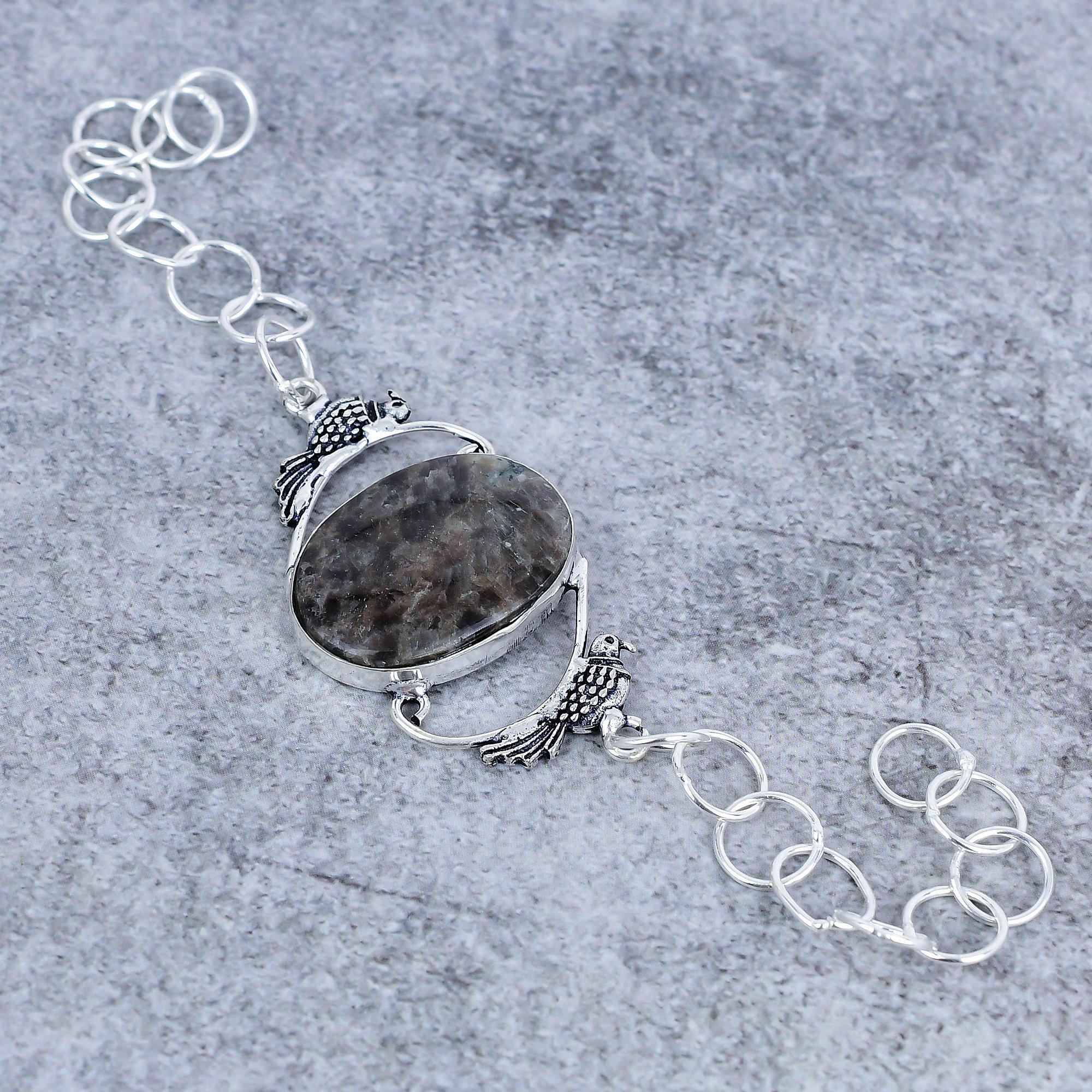 

Sunstone In Lolite Gemstone Handmade 925 Sterling Silver Bracelet 7-8 M-2727