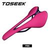 TOSEEK Bike Saddle Carbon Lightweight Women's Road Bike Saddle Seat Cushion with Ventilation Soft Leather EVA Comfortable Design