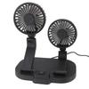 Dual Heads USB Fan for Car Dashboard Multi Speeds Quiet Portable Vehicle Cooling Fan for RV Truck