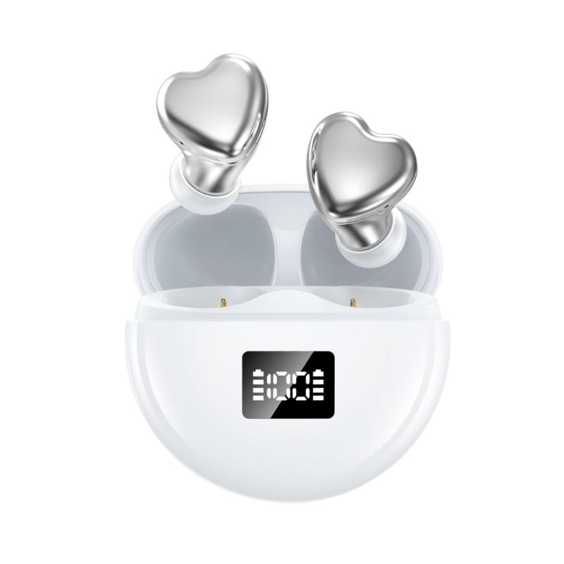 Lovely Heart Shape Wireless Earphones Earbuds With Modern Wireless Headphones And Comfortable Fit For Daily Use TE-I3