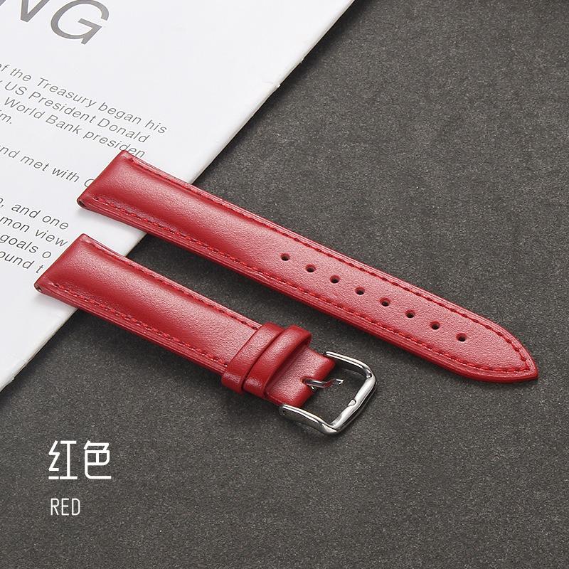 

Кожаный ремешок для часов для DW для Seiko Мужской Женский Ремешок для часов 12 13 14 15 16 17 18 19 20 21 22 23 24 мм Мягкий Спортивный Универсальный Браслет 18mm красный