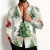 Men's Casual Shirt Jacket Loose Fit with Lapel Collar Breathable for Spring Christmas