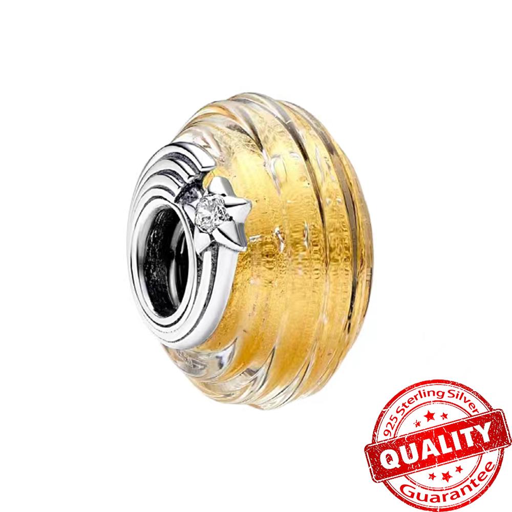 Murano Glass Collection Copper MultiColor Blue Bump Charm Fits Bracelets Women Exquisite Jewellery Accessories Gifts