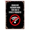 Vintage No Smoking Metal Plaque Free Wifi Tin Sign Public Bar Smoking Area Outdoor Decor Wall Decor WY