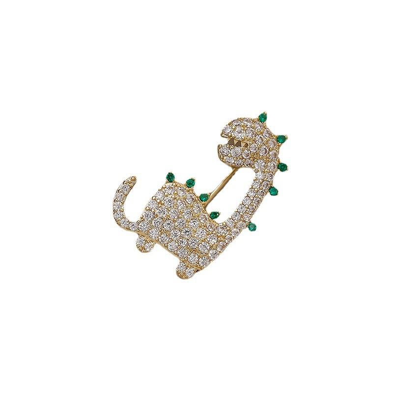 Cute Crystal Exquisite Dinosaur Brooches Pins For Women Kids Sweet Animal Jewelry Bag Clothing Brooch Pin Accessories Gift