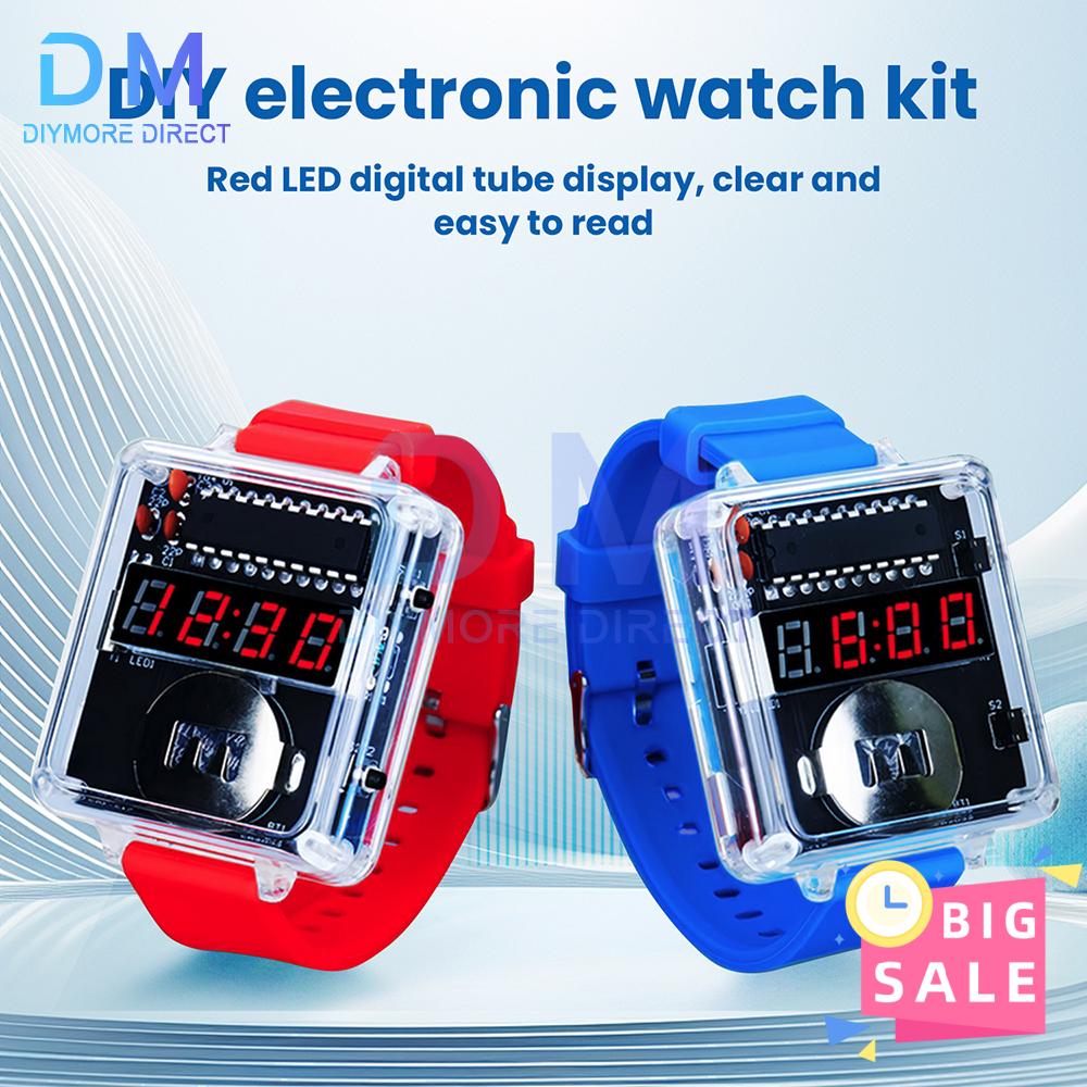 Electronic Watch DIY Kit LED Digital Tube Display Creative Soldering Project Red Display Digital Tube Clock DIY Kit Electronic
