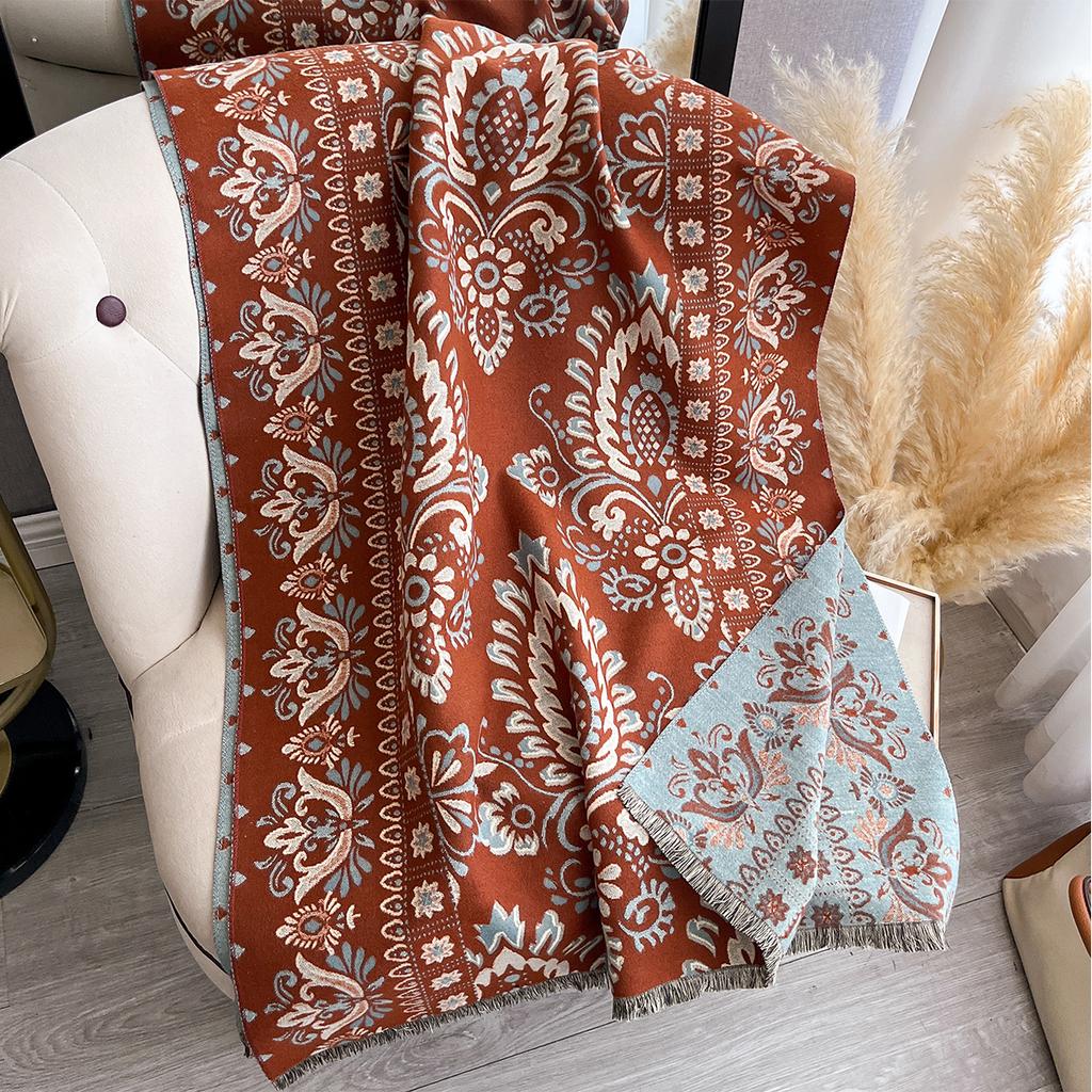Winter Imitation Cashmere Scarf Women Design Outdoor Warm Pashmina Blanket Scarves Female Shawl Wraps Thick Foulard Bufanda
