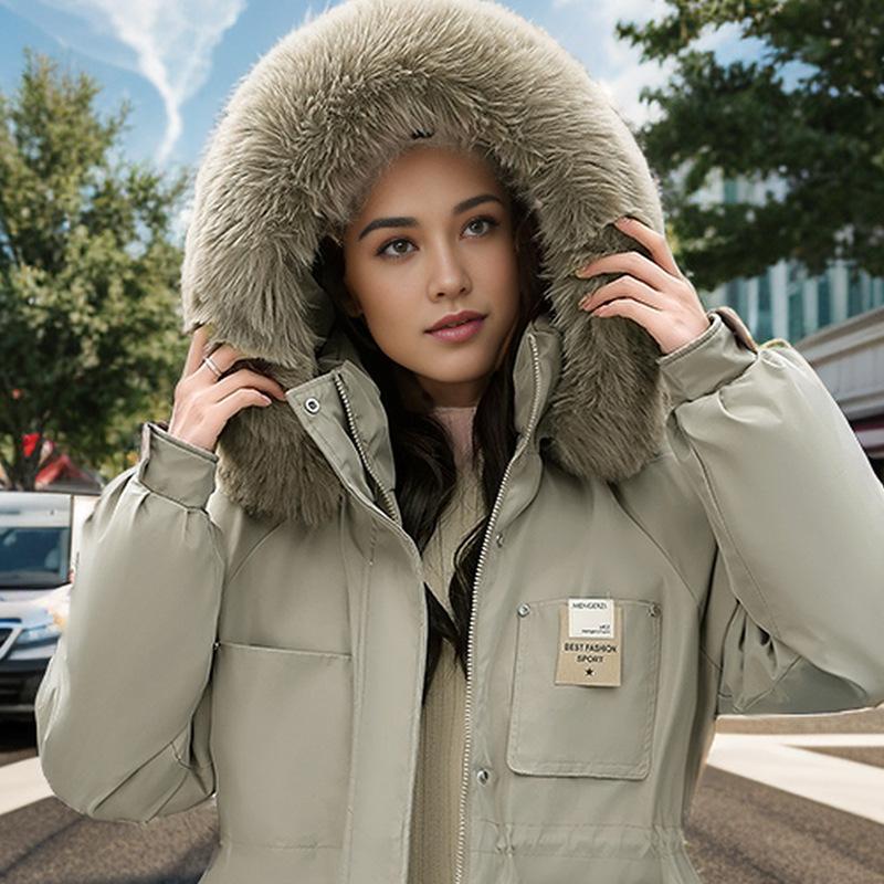 GMXIA Women's Vintage Casual Solid Color Print Autumn Winter Long Sleeve Hooded Jackets & Coats