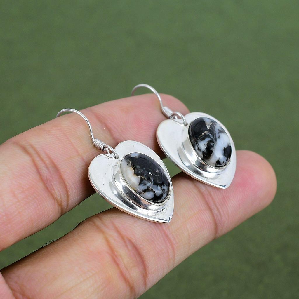 White Buffalo Turquoise Earring 925 Sterling Silver Earring Handmade Stylish Earring Gemstone Silver Jewelry Band New Earring Gifts For Mom