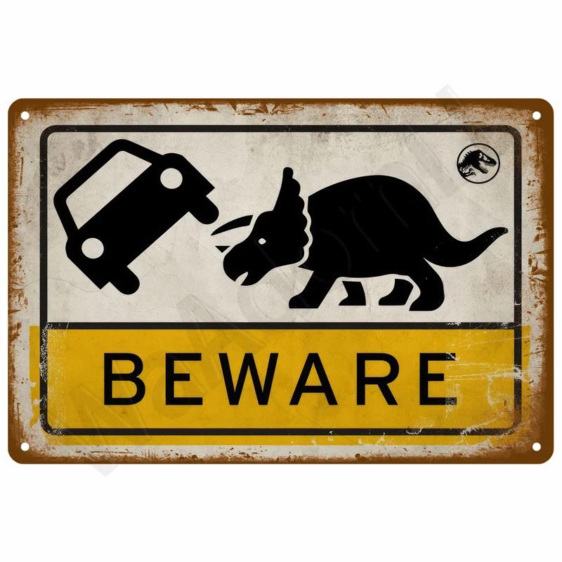 Vintage Assorted Funny Warning Notice Tin Sign Set Retro Humorous Novelty Metal Wall Art Rustic Decor Plaques for Bar Cafe Hom