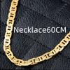 925 Sterling Copper Necklace 6mm Flat Day Chain Necklace Bracelet Zircon Gifts for Men and Women 20cm/45-60cm 18K Gold