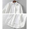 2022 Summer New Casual Men's Shirt Cotton Solid Color Three Quarter Shirts For Men