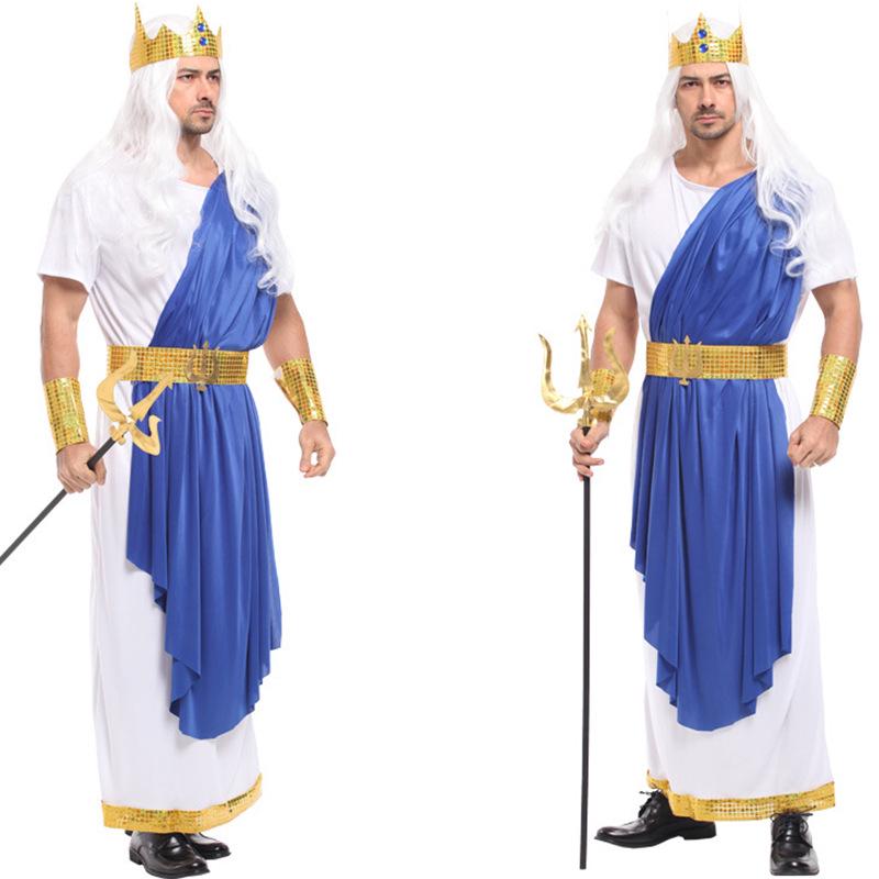 

Poseidon Sea God Halloween Cosplay Costume for Adults, M-0109 M (Height 175-185CM)