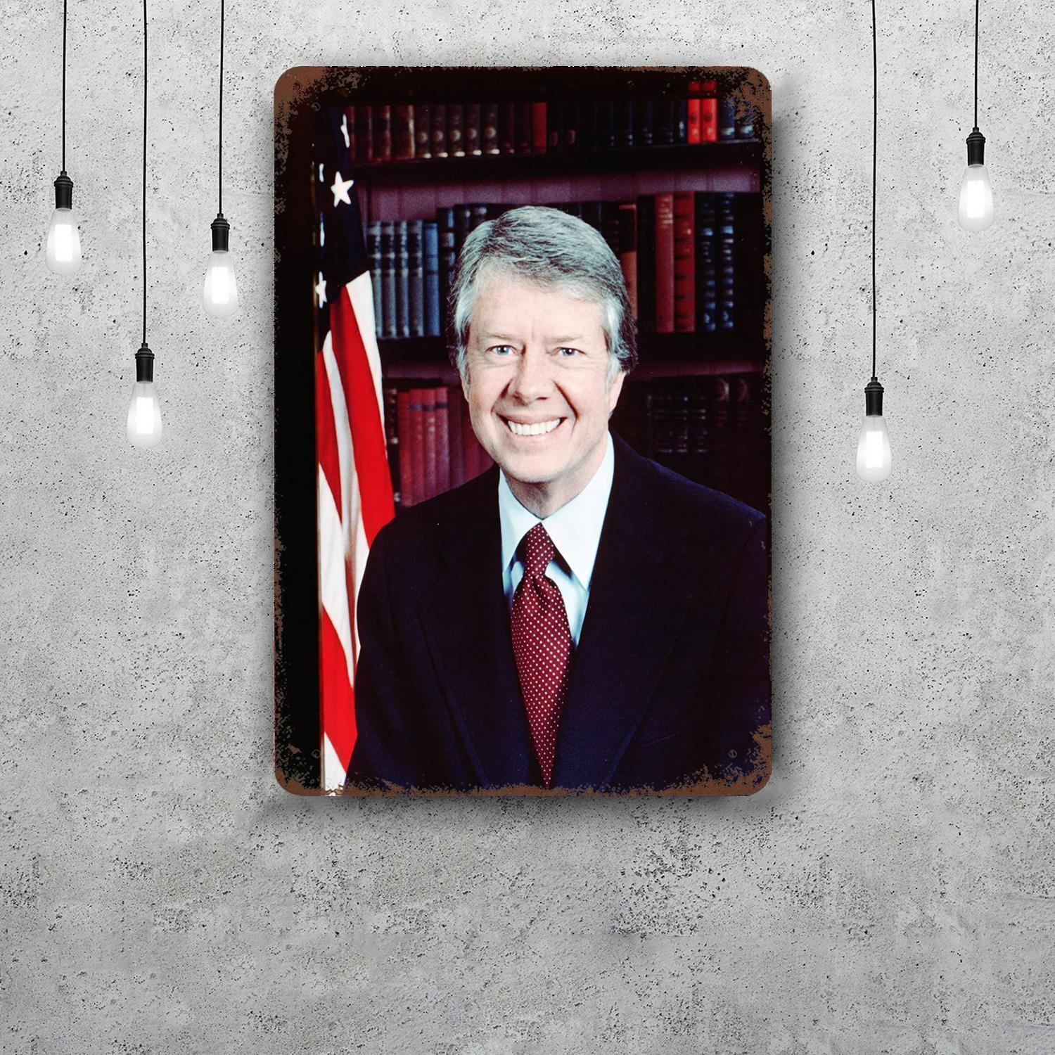 

Jimmy Carter Retro Vintage Tin Sign Poster Decorative Plaque Metal Plate Wall Decor 20x30cm（7.8x11.8inch）