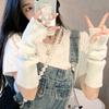 Lange fingerlose Handschuhe Damen Fäustlinge Winter Armwärmer Kawaii Gestrickte Ärmel Weiche Mädchen Anime Kleidung Punk Gothic Lolita Handschuhe