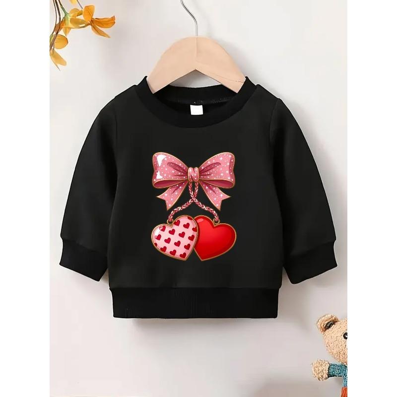 European sizes Cute Print Pattern 0-3 Years Old Baby Girls Comfortable Thin Round Neck Sweatshirt Suitable For Outdoor Wear.