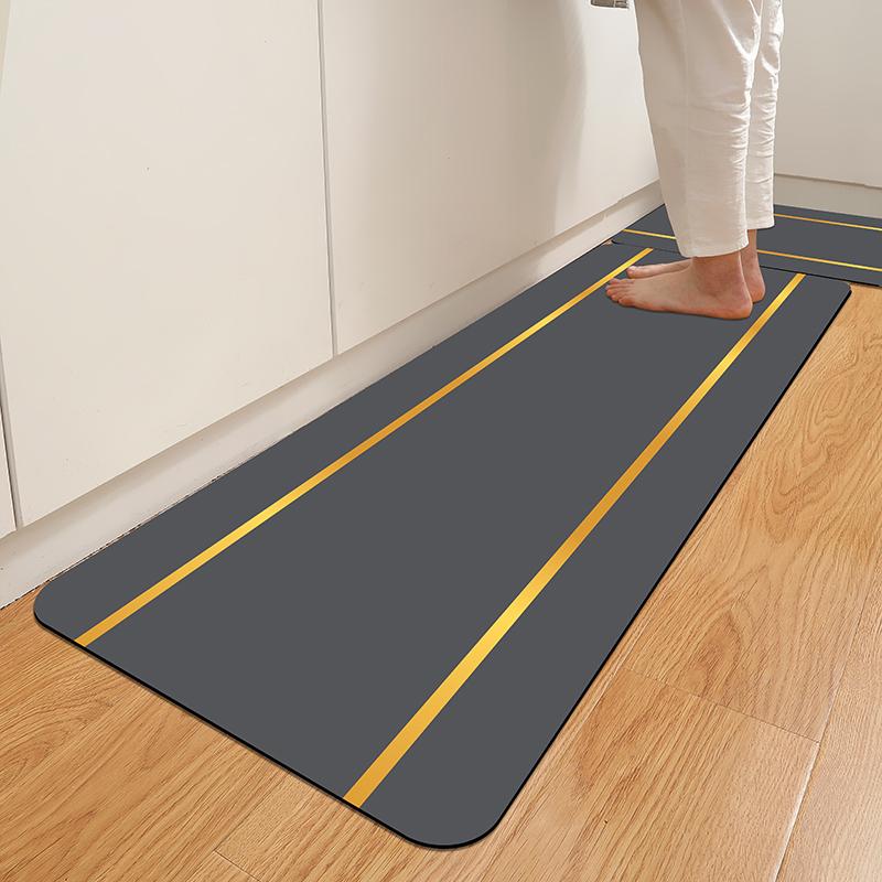 Kitchen Long Carpet, Bathroom Absorbent Diatomite Floor , Non-Slip Doormat, Foot Mat with Rubber Sole, Department Mat, Floor Mat