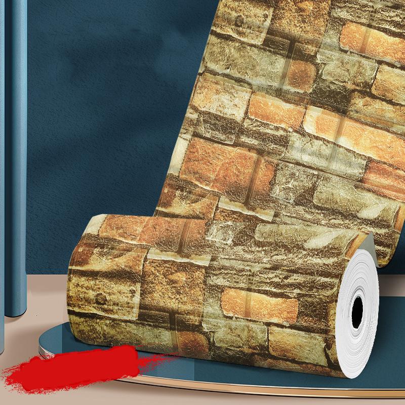 5/10M 3D tapeta Dekorace Samolepicí Starožitná pěnová cihlová tapeta Obývací pokoj Ložnice Voděodolná 3D nástěnná samolepka