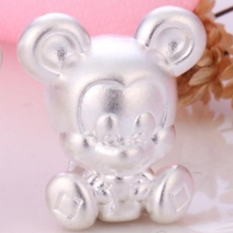 Sterling Silver Mickey & Minnie Mouse 3D Beads for DIY Jewelry Making