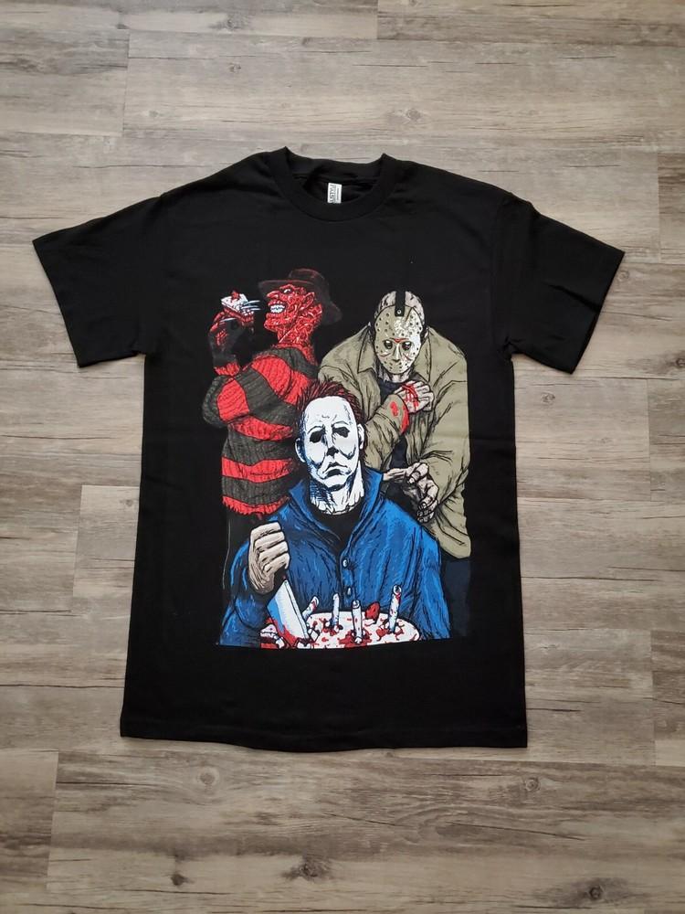 NEW HALLOWEEN CARTOON JASON,FREDDY, MYERS T SHIRT Unisex T-Shirt XXXL