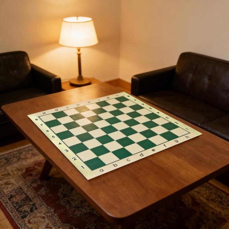 Scacchiera da Torneo in PU Leggera Portatile Arrotolabile Scacchiera Morbida Antiscivolo Tappetino per Scacchi da Viaggio Universale
