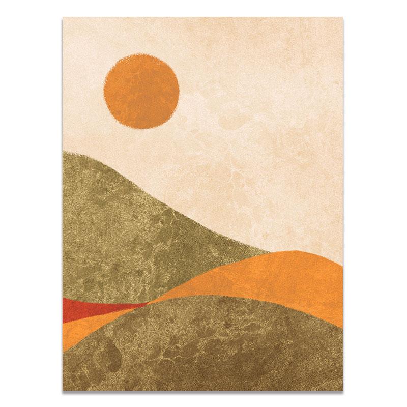 

Абстрактная картина на холсте с пейзажем, солнцем и луной, постеры и принты в стиле бохо, настенное искусство, скандинавская настенная картина для гостиной, домашний декор 21x30cm No Frame