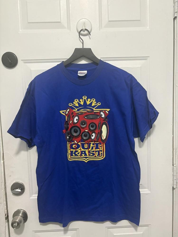 Outkast Shirt Mens Large Blue Speaker Graphic Hip Hop Tee Hanes Heavyweight Unisex T-Shirt XXL