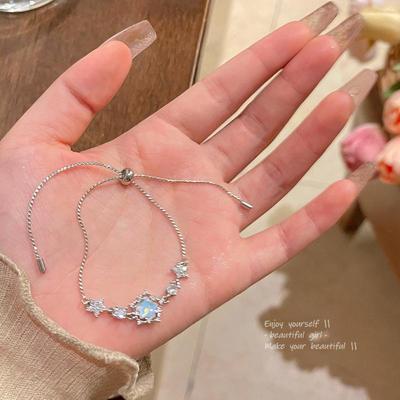 Ice Blue Zircon Star Bracelet - Elegant High-End Women's Jewelry