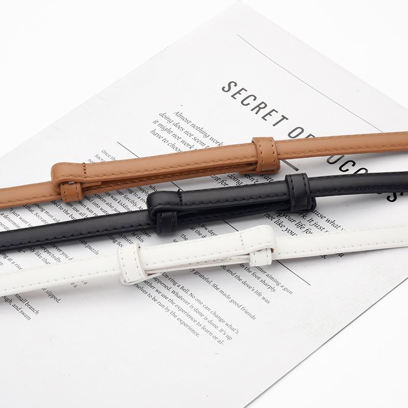 Niche Design Versatile Slim Fit Alloy Buckle Belt Fashionable Thin Tight PU Belt Suitable For Casual Pants and Dresses