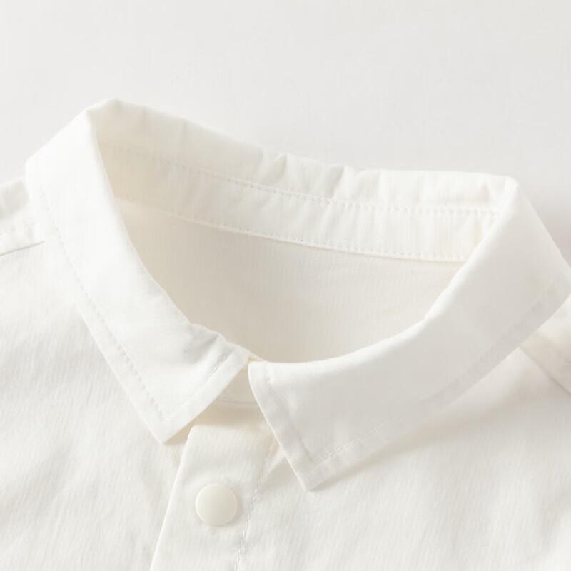 DAVE & BELLA Boy's White Short Sleeve Cotton Shirt