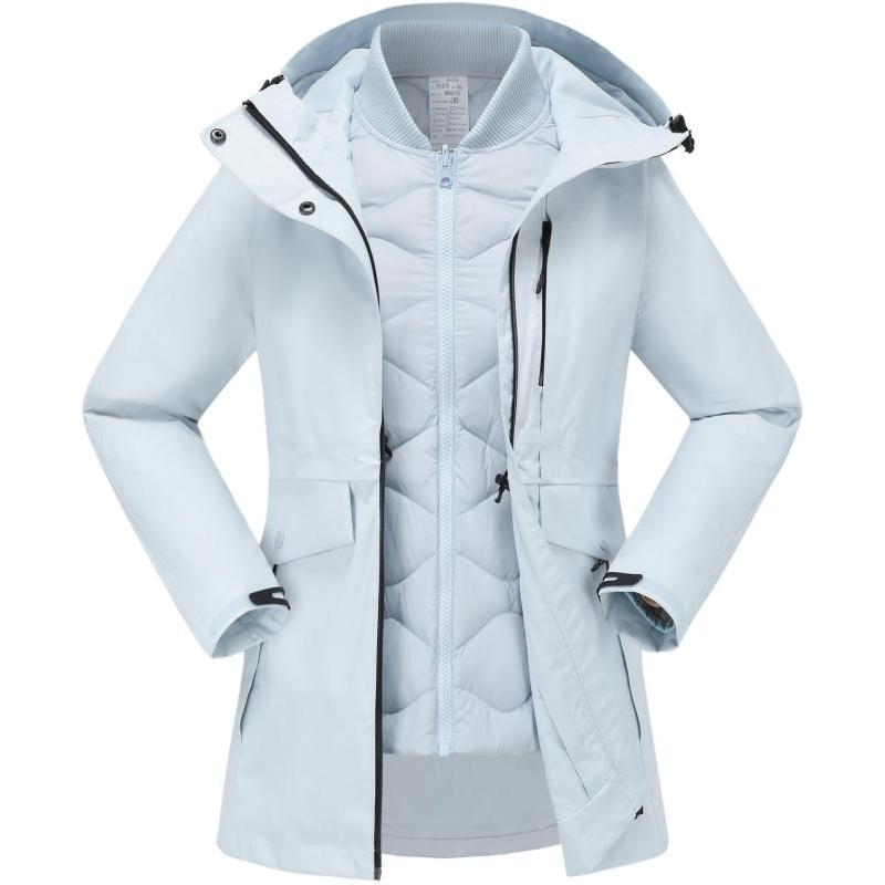 

DECATHLON TRAVEL 500 Liner 3-in-1 Long Sleeve Waterproof Warm Jacket Women s Mist/Dream Blue L