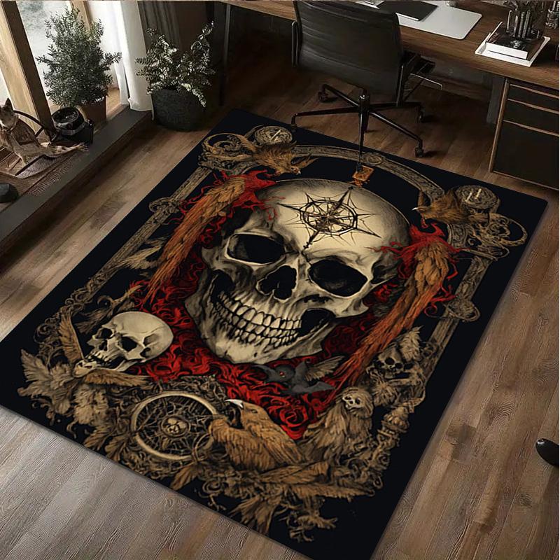 Skull Print Rug - home decoration Carpet For Living Room Bedroom Flooring Computer Chair Area Rug